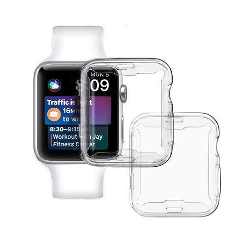 Protector de Pantalla y Carcasa Zebre para Apple Watch 44mm, Pack de 4, Ultra Delgado y Transparente, Compatible con Series 4/5/6/SE