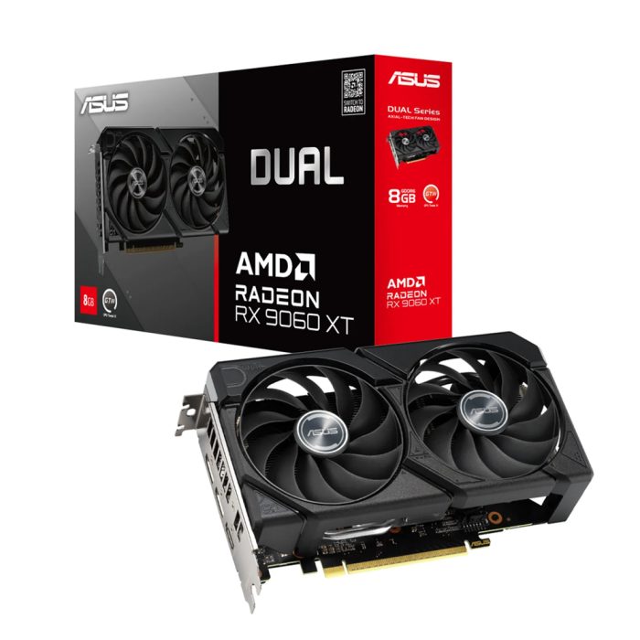 Tarjeta de Video ASUS DUAL RX 9060 XT 16GB GDDR6 Blancas con HDMI y DP para Gaming