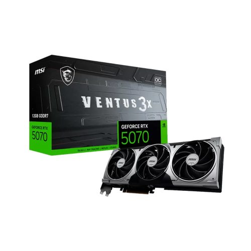 MSI RTX 5070 12GB Ventus 3X OC - Tarjeta de Video GDDR7 con HDMI y DP, Ideal para Gaming