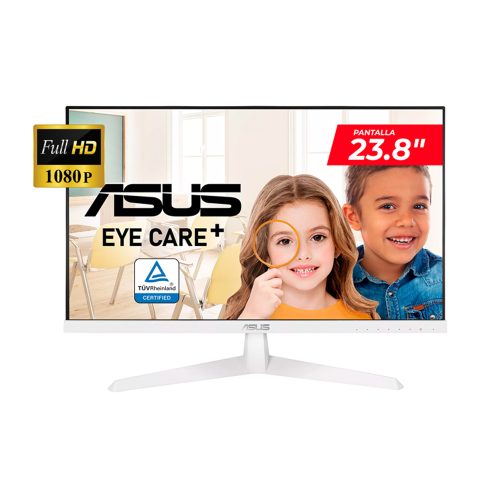 Monitor ASUS VY249HE-W de 24" FHD IPS, 75Hz, Conectividad HDMI y VGA, Ideal para Gaming y Oficina