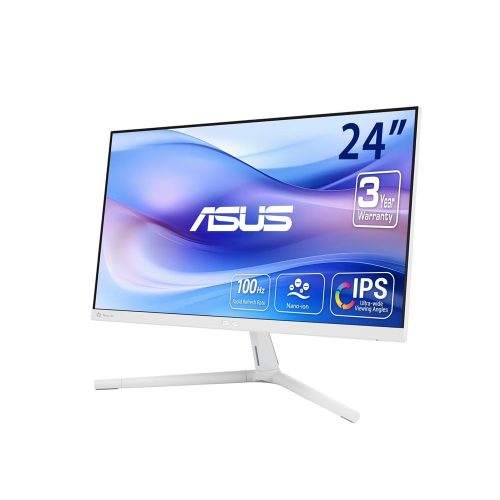 Monitor ASUS VZ24EHF-W Full HD 24" IPS, Color Blanco, Conectividad HDMI y VGA