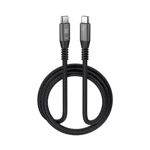 Cable USB-C Klip Xtreme 24 pin de 3 m, carga rápida 100W, trenzado, color negro
