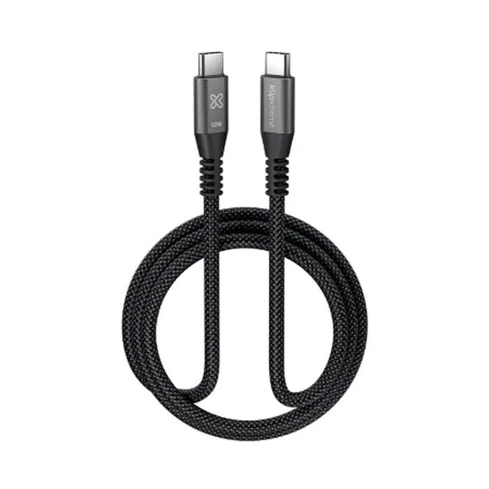 Cable USB-C Klip Xtreme 24 pin de 3 m, carga rápida 100W, trenzado, color negro