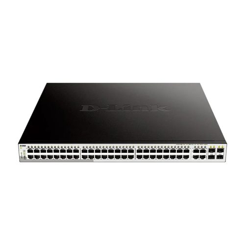 Switch D-Link DGS-1210-52MP GbE 48 puertos L2+ PoE, ideal para redes eficientes y escalables.