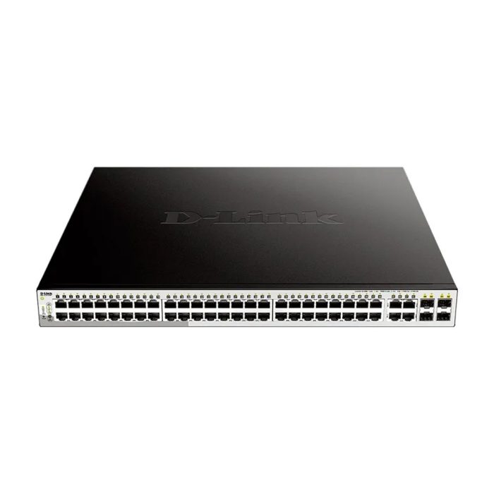 Switch D-Link DGS-1210-52MP GbE 48 puertos L2+ PoE, ideal para redes eficientes y escalables.