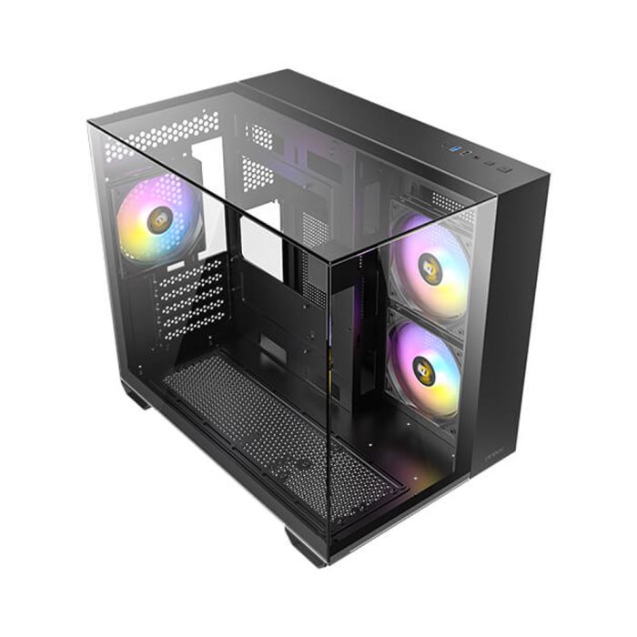 Gabinete Antec CX600M Negro MT con 3 Ventiladores RGB y 2 Paneles de Cristal Templado