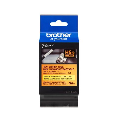Cinta Brother HSE611 de 5.2mm x 1.5m - Ideal para Etiquetas en Color Negro - Alta Calidad y Durabilidad