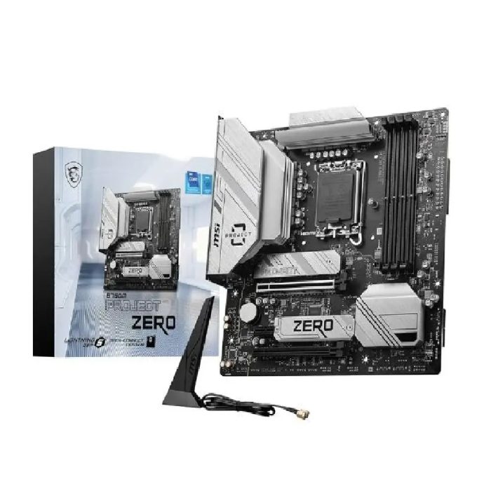 Motherboard MSI B760M PROJECT ZERO ATX con Chipset Intel B760, HDMI y DP - Alto rendimiento para gaming
