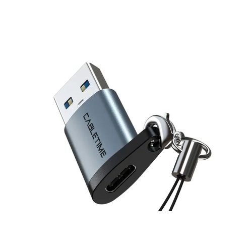 Adaptador USB-A a USB-C CABLETIME CP73G, 5Gbps, rápido y compatible con todos tus dispositivos