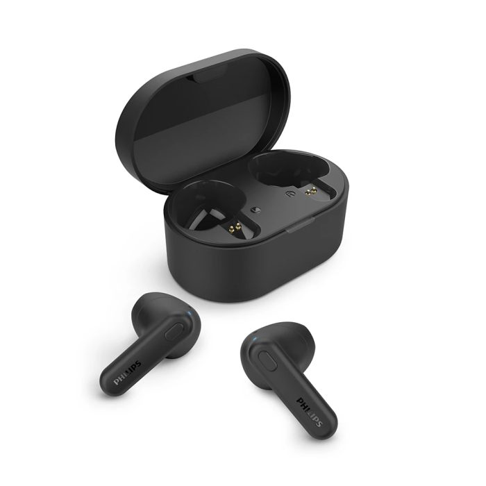 Audífono Philips True Wireless TAT1138BK - Bluetooth, 15h de autonomía, IPX4, Negro, USB-C