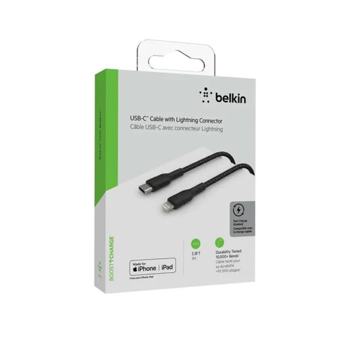 Belkin BoostCharge Cable USB-C 1m Negro - Conexión Rápida y Sencilla para Dispositivos Compatibles