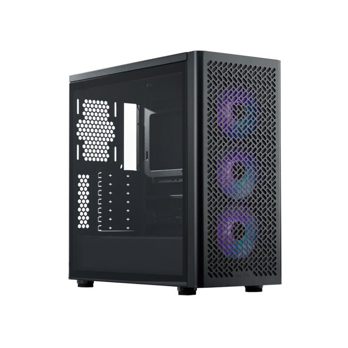 Case Mid Tower Cooler Master Elite 502 Black - Diseño elegante, gran ventilación y espacio optimizado