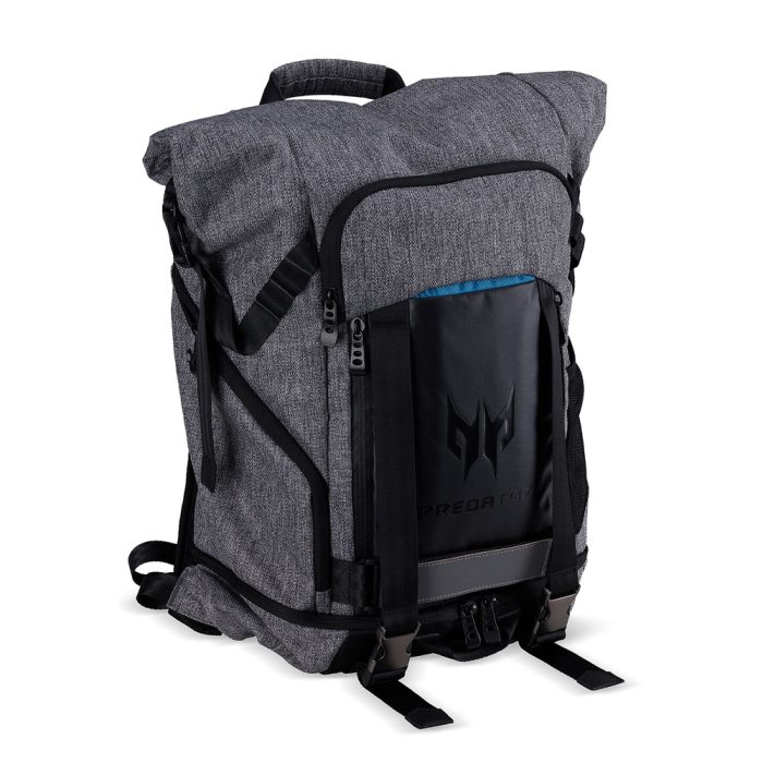 Mochila Gamer Acer Predator Rolltop 15" - Gris y Azul Teal, Ideal para Portátiles y Gaming