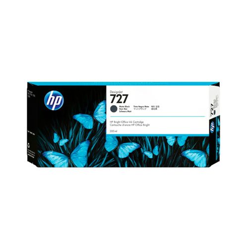 Tinta HP 727A Matte Black 300ml - Ideal para Impresoras de Gran Formato, Perfecta para Profesionales