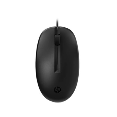 HP 125 Ratón Con Cable Ergonomico - Conectividad USB, Diseño Compacto y Precisión Óptima en Color Negro