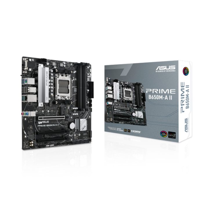 Placa Base ASUS AM5 PRIME B650M-A II Micro ATX para Procesadores AMD, Alta Conectividad y Rendimiento