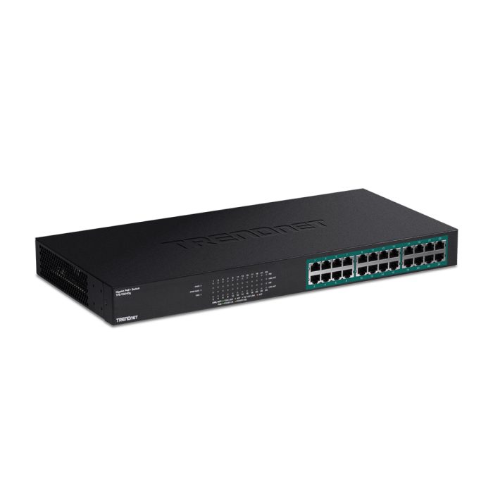 Switch Gigabit TRENDnet 24 Puertos PoE+, 2 SFP, Ideal para Redes RACK, Alta Velocidad y Confiabilidad