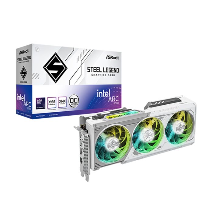 Tarjeta de Video ASRock Intel Arc B580 Steel Legend 12GB GDDR6 PCI-e 4.0 para Gaming Potente