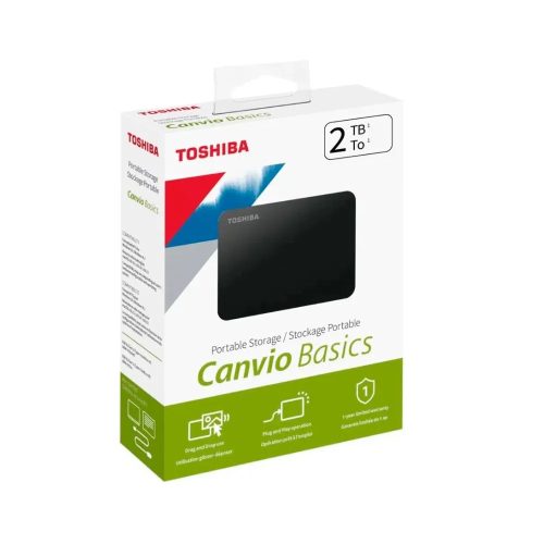 Disco Duro Externo Toshiba Canvio Ready 2TB, Almacenamiento Rápido y Portátil, Negro Elegante