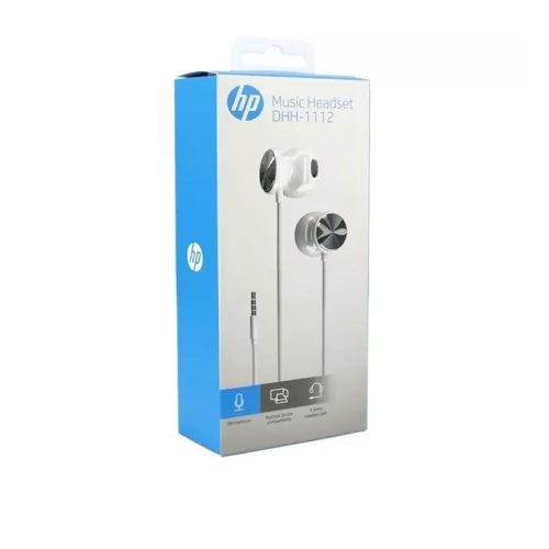 Audífonos In-Ear HP DHH-1112 Blancos con Micrófono, Conector Jack 3.5mm, Sonido de Alta Calidad