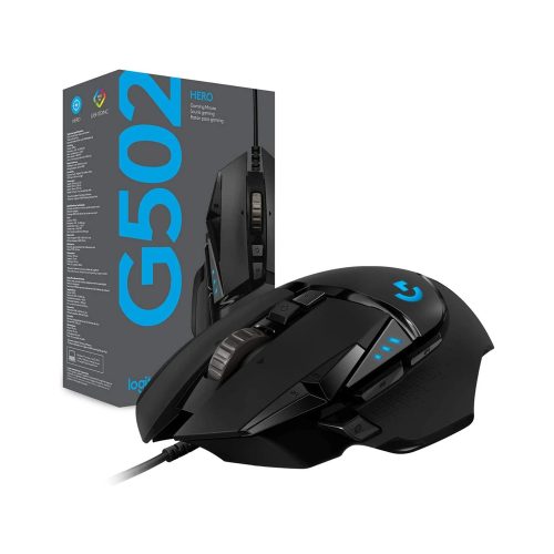 Mouse Gaming Logitech G502 HERO 25K, RGB LIGHTSYNC, alta precisión, diseño ergonómico, profundo agarre.