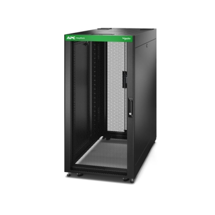 Rack APC Easy 24U 600x800mm con Techo, Paneles y Ruedas - Ideal para Organización y Almacenaje en Negro