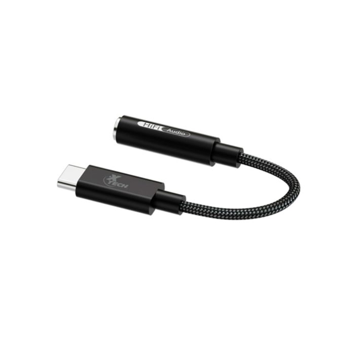 Adaptador de Auriculares USB-C a 3.5mm Xtech - 24 Pin - 10 cm - Negro - Compatible con Todos los Dispositivos
