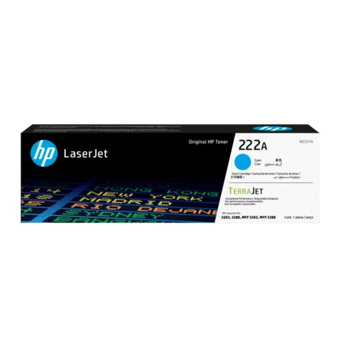 Tóner HP W2221A (222A) Cyan para LaserJet M3303 - 1,200 páginas de impresión de alta calidad