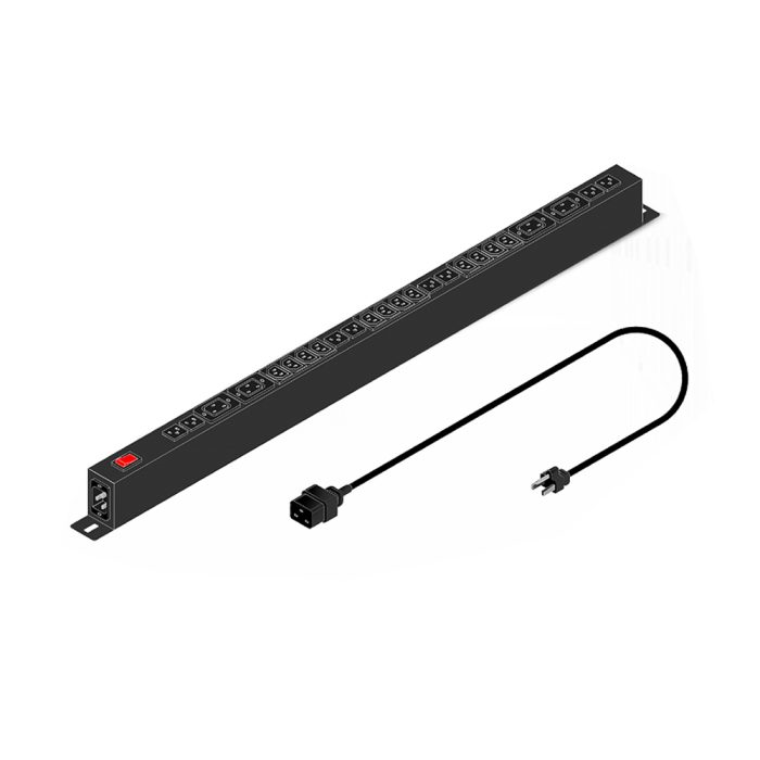 Unidad de Distribución de Energía ELISE PDU 24T, 15A, 8 Salidas N5-15R, 12 C13 y 4 C19 para Rack