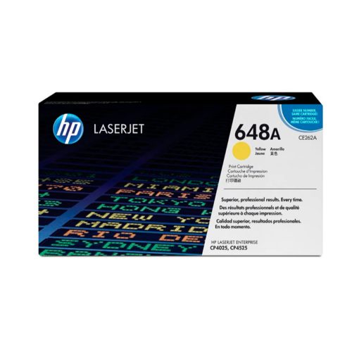 Tóner Amarillo HP CE262A (648A) para CP4525 - Alta Capacidad de 11,000 Páginas, Ideal para Oficina