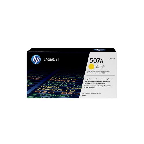 Tóner HP CE402A Amarillo 507A para LaserJet M551, 6000 Páginas - Calidad Profesional en Impresión