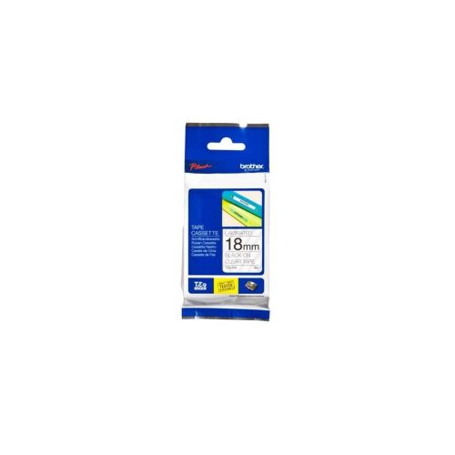 Cinta Brother TZE141 3/4" (18mm) transparente con texto negro - Ideal para etiquetado preciso