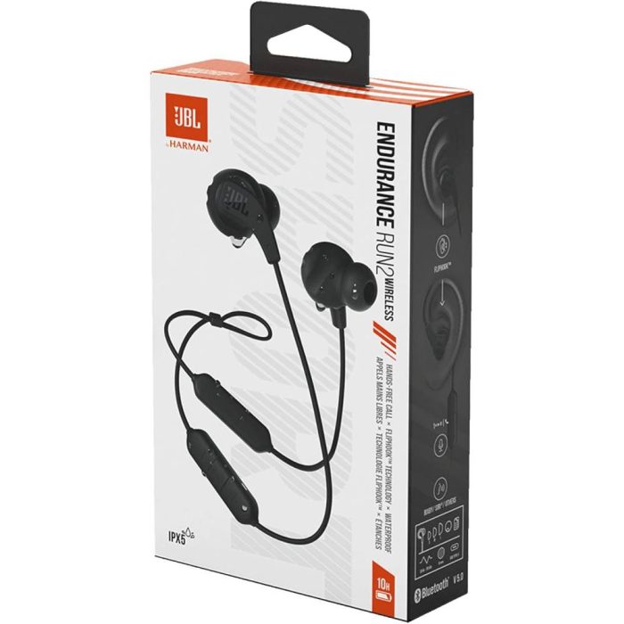 Auriculares In-ear JBL Endurance RUN 2 Wireless - Bluetooth, Micro, Color Negro - Sonido Premium