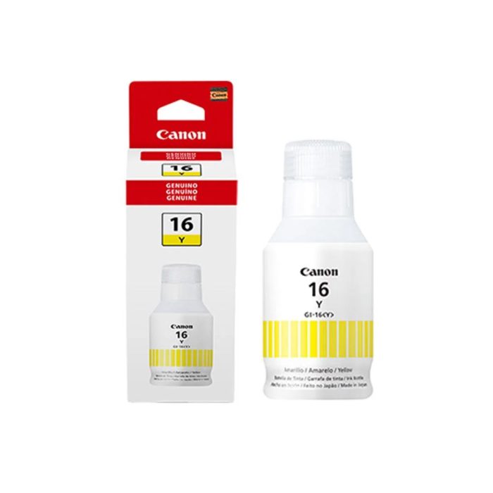Tinta Canon GI-16 Amarillo para Impresoras, Alta Capacidad y Excelente Rendimiento de Color