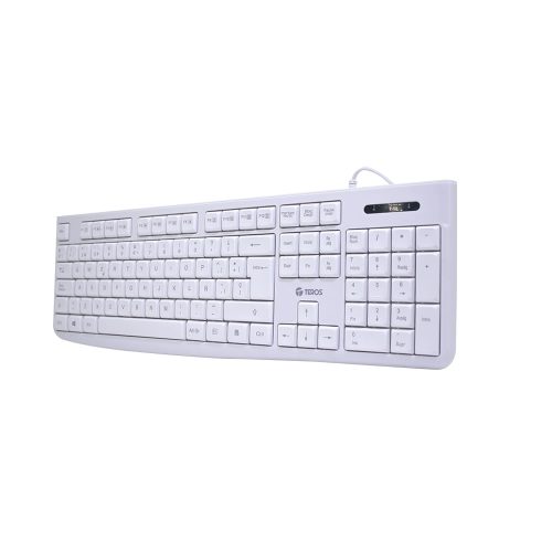 Teclado Teros TE-4069S Multimedia USB 2.0 Español - Elegante Color Blanco para PC