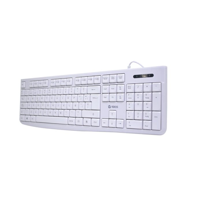 Teclado Teros TE-4069S Multimedia USB 2.0 Español - Elegante Color Blanco para PC