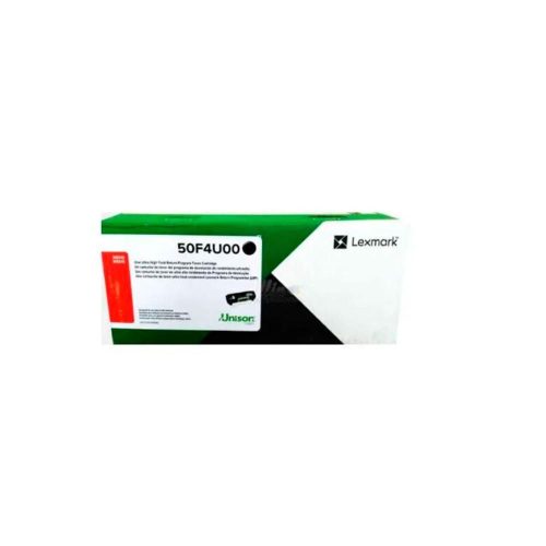 Tóner Lexmark 50F4U00, alta capacidad de 20,000 páginas, rendimiento óptimo para impresoras.