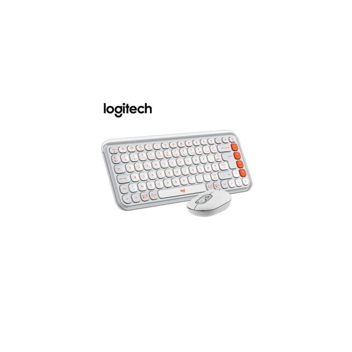 Combo Teclado y Mouse Logitech Pop Icon Bluetooth/Wireless Blanco - Diseño Moderno y Conectividad Fluida
