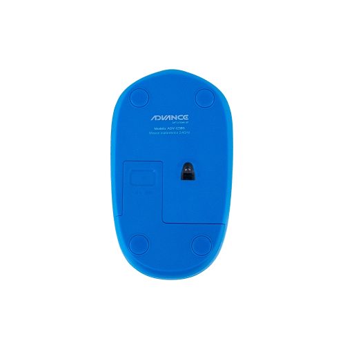 Mouse inalámbrico Advance ADV-1238S azul, 3 botones, conexión USB y diseño ergonómico para mayor comodidad