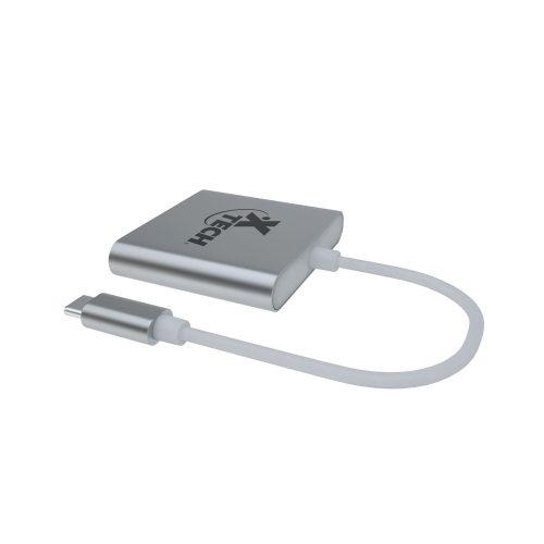 Adaptador de Video Xtech 3 en 1 - USB Type C a HDMI y USB 3.0, compacto y versátil para conexiones rápidas