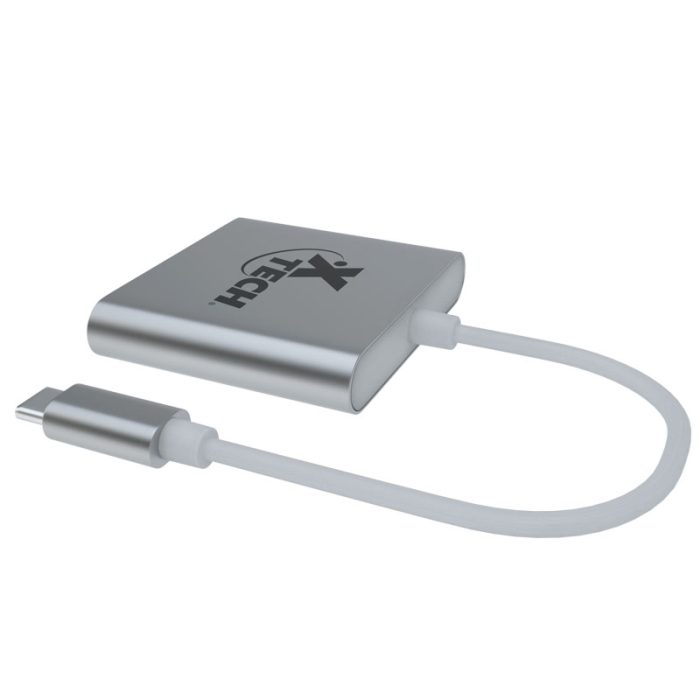 Adaptador de Video Xtech 3 en 1 - USB Type C a HDMI y USB 3.0, compacto y versátil para conexiones rápidas