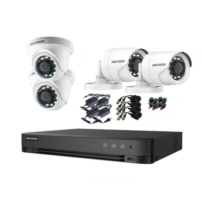 Cámara de Vigilancia Hikvision KIT7204HQ con 4 Cámaras HD, Conectividad Segura, Ideal para Seguridad Doméstica