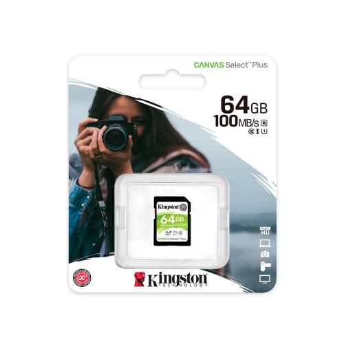 Memoria SD Kingston Canvas Select Plus 64GB UHS-I U1, alta velocidad y gran capacidad para tus dispositivos