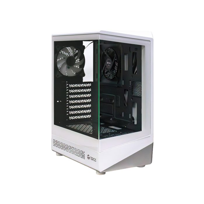 Case Gamer TEROS TE-1322G Mid Tower Blanco con Ventilador ARGB, USB 3.0 y Audio - Ideal para tu Setup