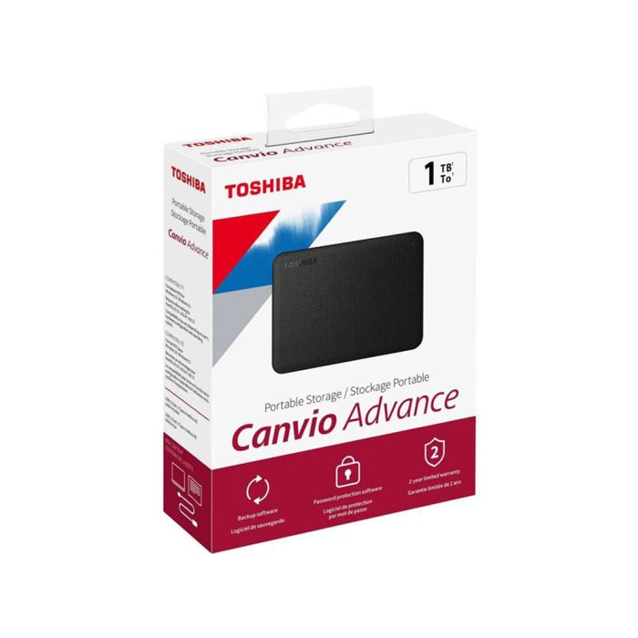 Disco Duro Externo Toshiba Canvio Advance 1 TB, USB 3.0/2.0, Portátil, Negro - Almacenamiento Rápido y Seguro