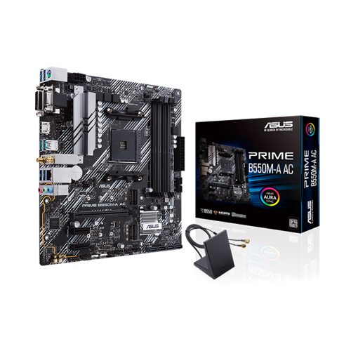 Placa Base Asus PRIME B550M-A AC, Chipset AMD B550, Socket AM4, mATX, Alta Rendimiento y Conectividad
