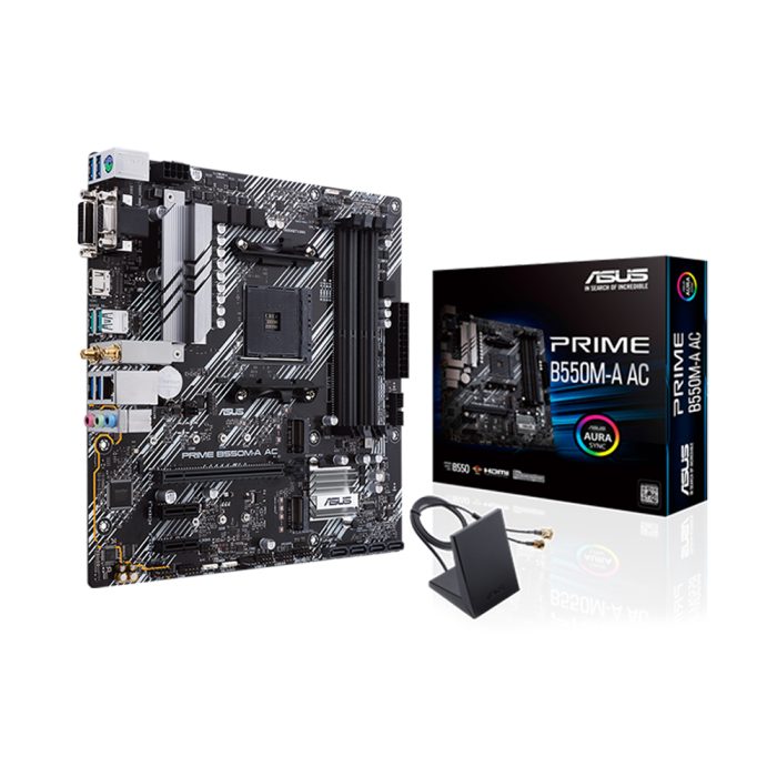 Placa Base Asus PRIME B550M-A AC, Chipset AMD B550, Socket AM4, mATX, Alta Rendimiento y Conectividad