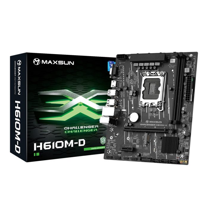 Placa Base Maxsun Challenger H610M-D mATX LGA1700, Chipset Intel H610 para PCs Potentes
