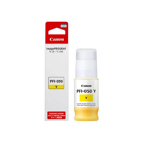 Tinta Canon PFI-050Y Amarilla 70ml para impresoras, alta calidad de impresión y rendimiento fiable