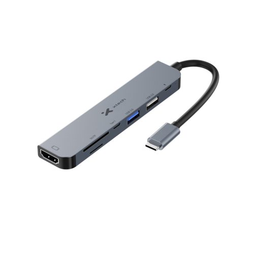 Xtech Hub USB-C 7 en 1 con 7 Puertos – Conectividad Versátil y Eficiente para Todos tus Dispositivos